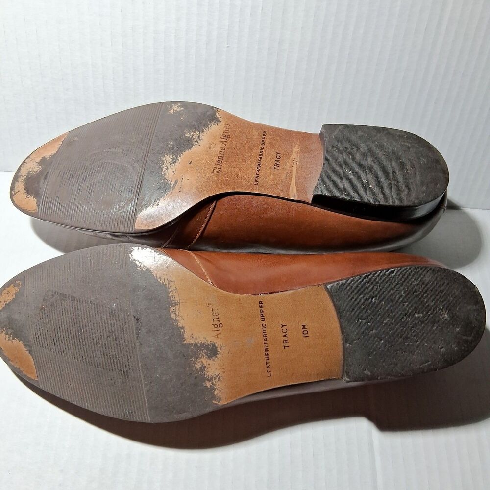 Etienne Aigner Tracy Loafers Leather Canvas Size 10M Old Money Preppy VTG - Picture 4 of 6